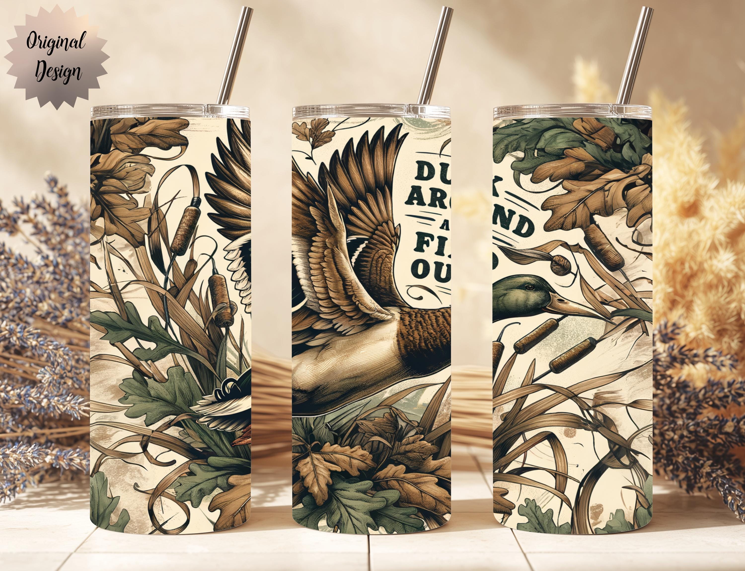 Duck Hunting Duck Around And Find Out Seamless 20oz Tumbler Wrap - Thumbnail 3