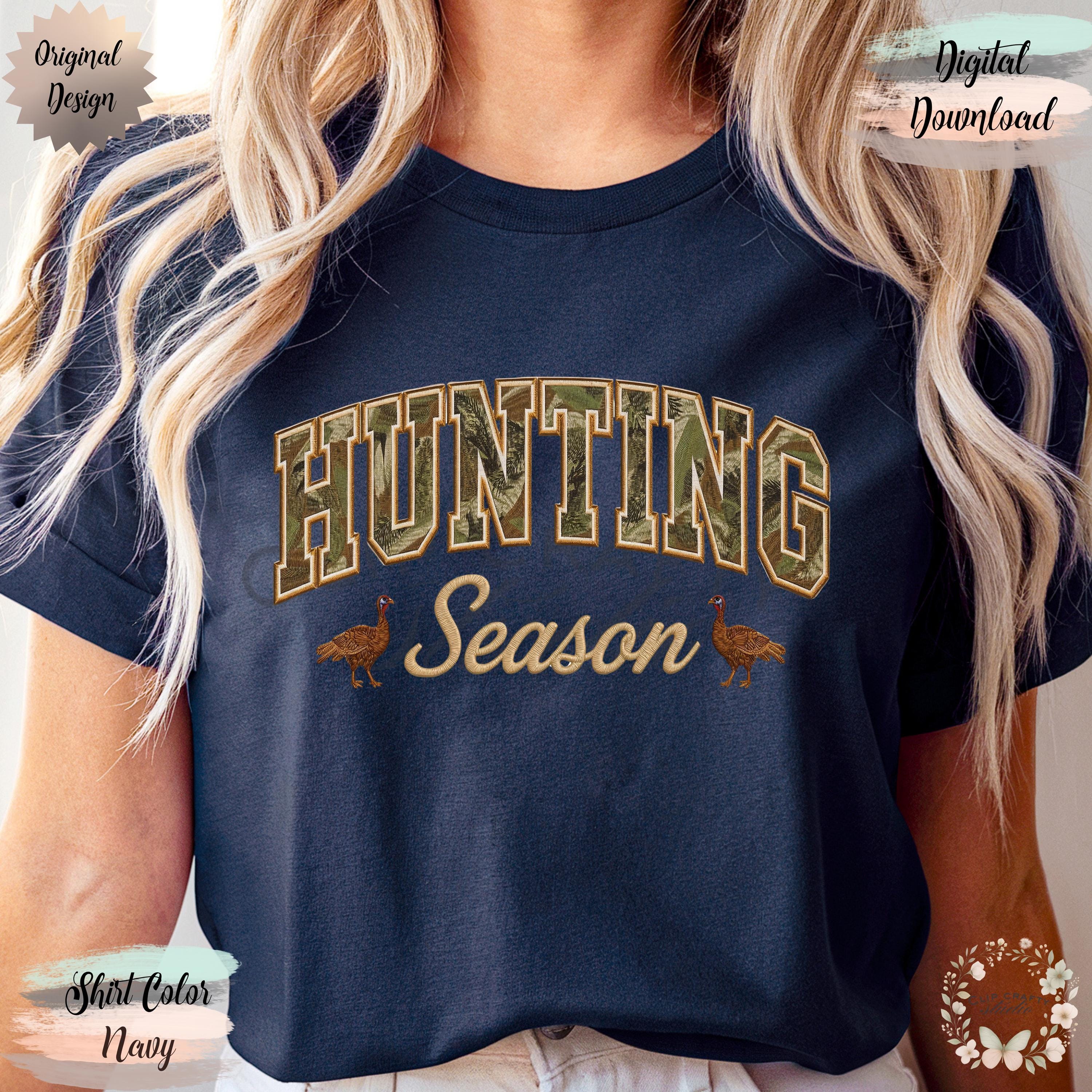 Hunting Season Wild Turkey Embroidery PNG Camo Varsity Letters with Embroidered Wild Turkey Hunting T-Shirt Sublimation PNG Digital Download - Thumbnail 6