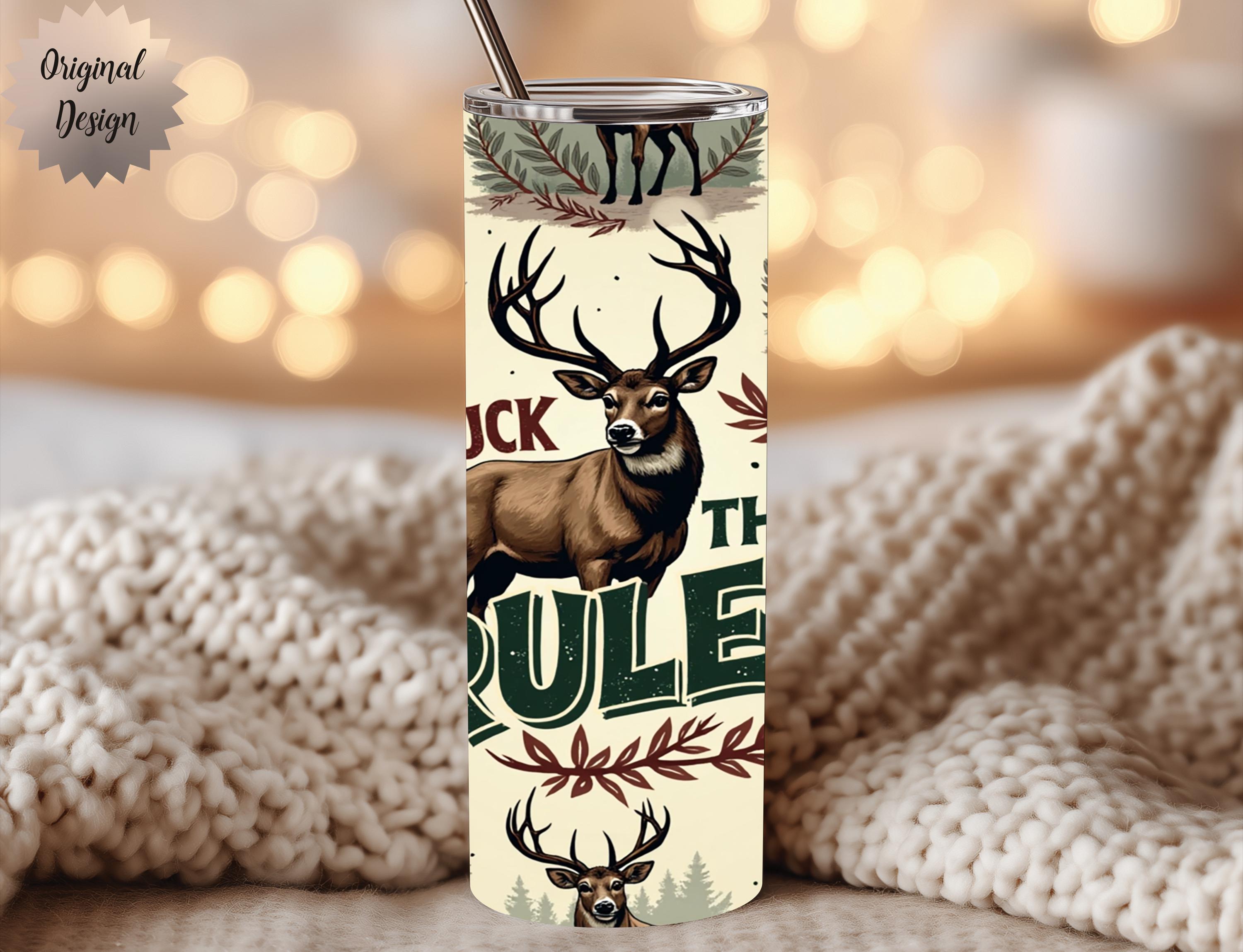 Deer Hunting Buck The Rules Seamless Tumbler Wrap 20oz Tumbler Sublimation PNG Deer Hunting Design Southern Vibes Camo Deer Digital Download - Thumbnail 2