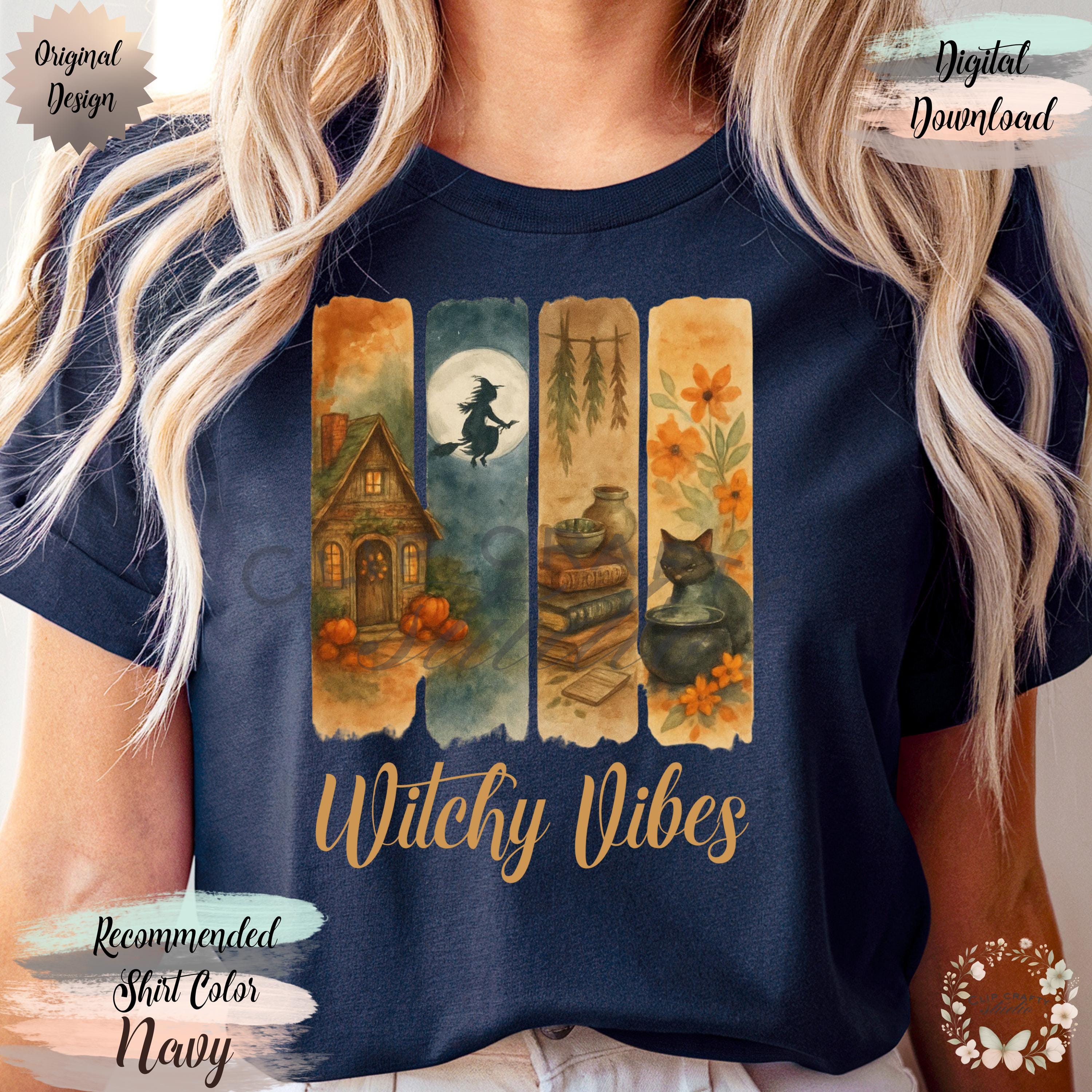 Witchy Fall Brushstroke PNG Cozy Autumn Watercolor Collage Distressed Panel - Thumbnail 7