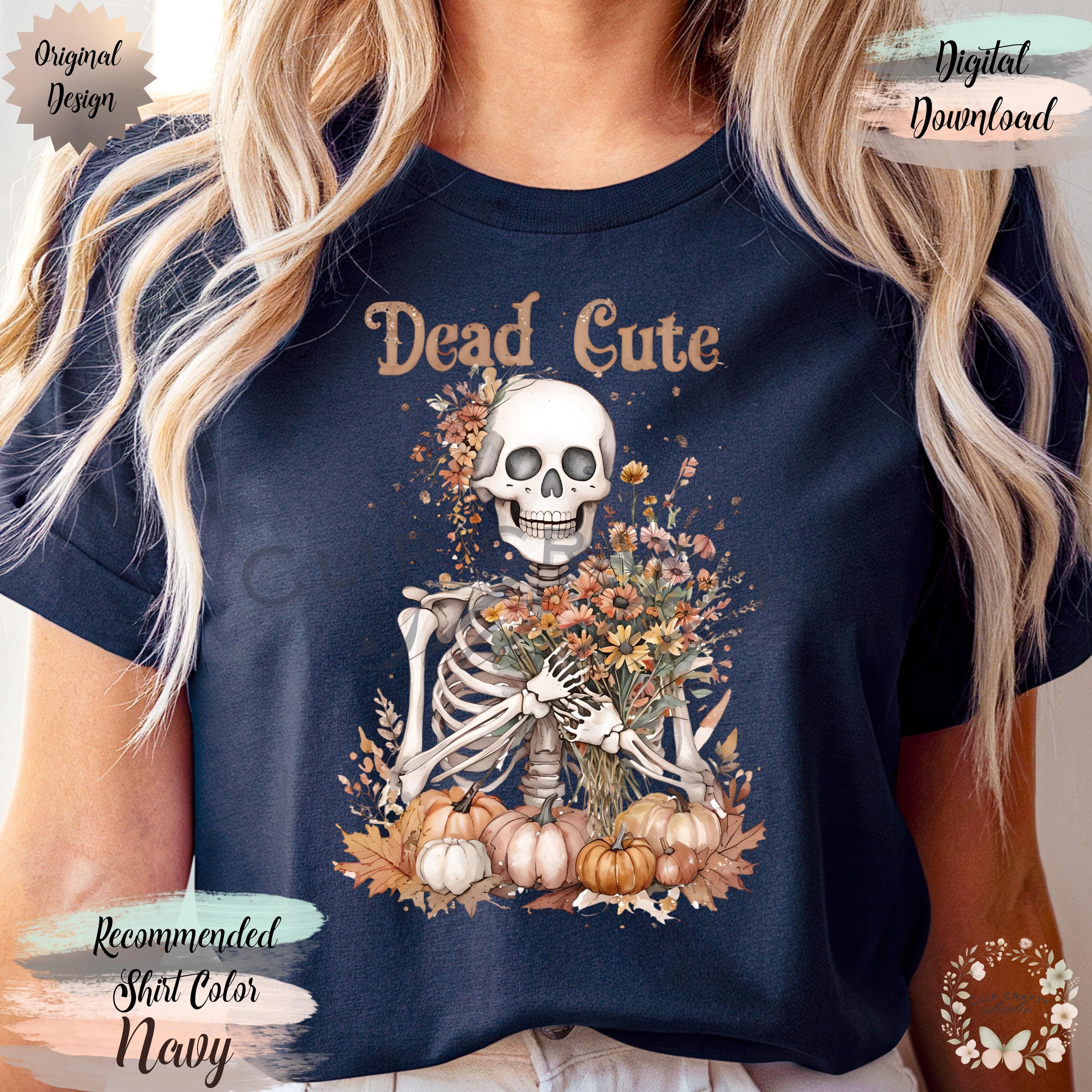 Floral Skeleton Watercolor PNG, Dead Cute Halloween Vibes, Autumn Vibes PNG - Thumbnail 7