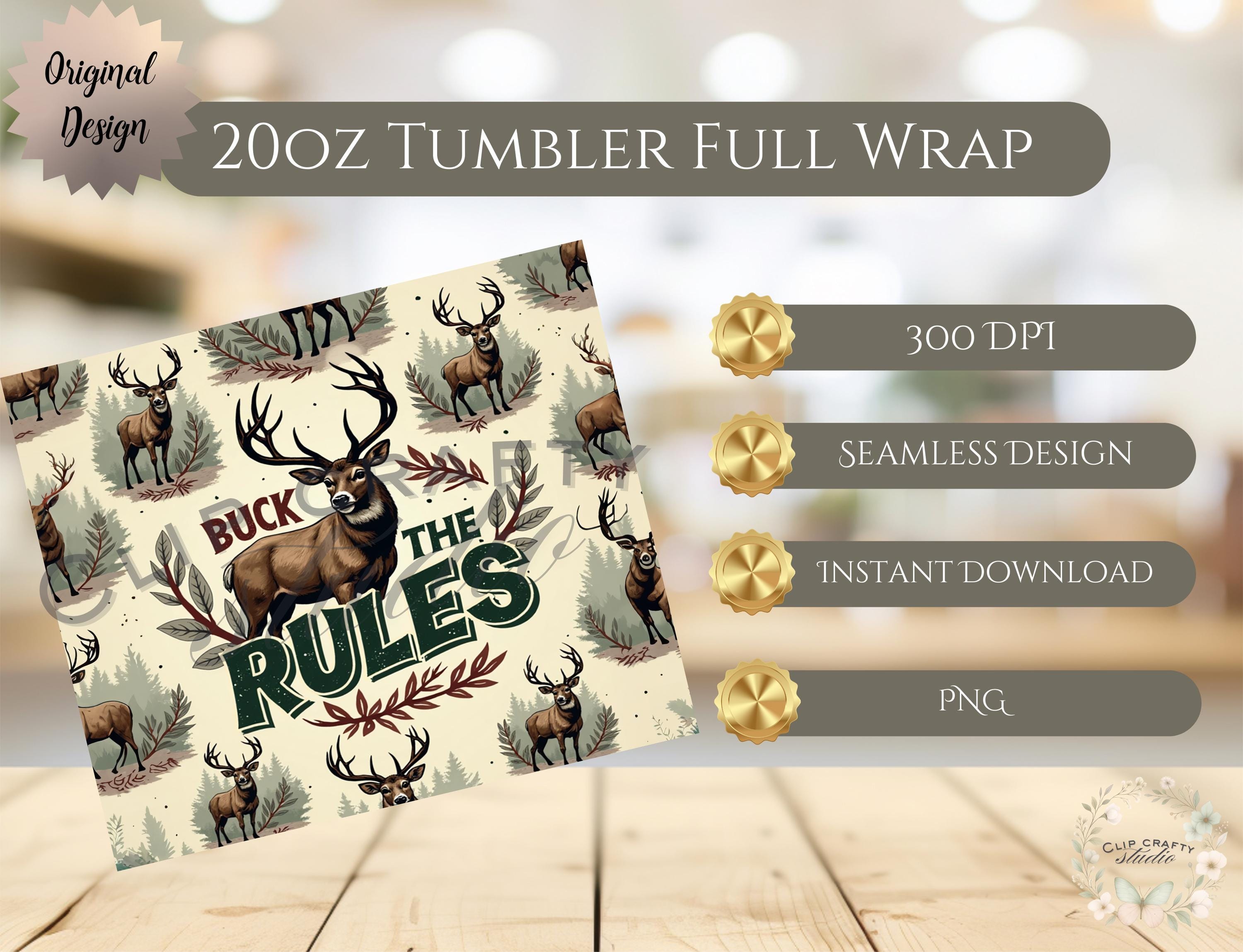 Deer Hunting Buck The Rules Seamless Tumbler Wrap 20oz Tumbler Sublimation PNG Deer Hunting Design Southern Vibes Camo Deer Digital Download - Thumbnail 7