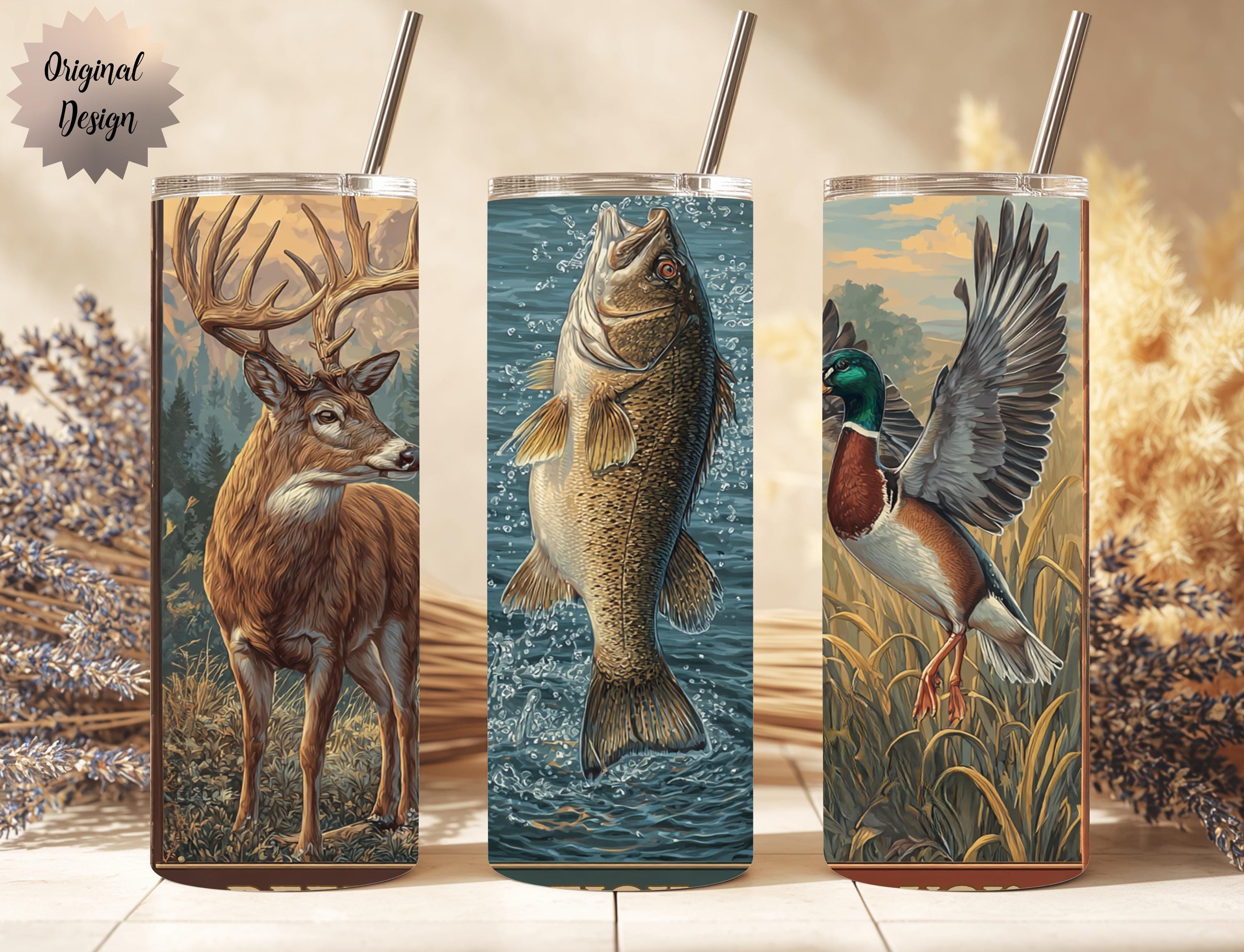 Ultimate Hunting Fishing Deer Duck Panel Seamless Tumbler Wrap 20oz Tumbler Sublimation PNG Deer Hunting Duck HuntingDesign Digital Download - Thumbnail 3