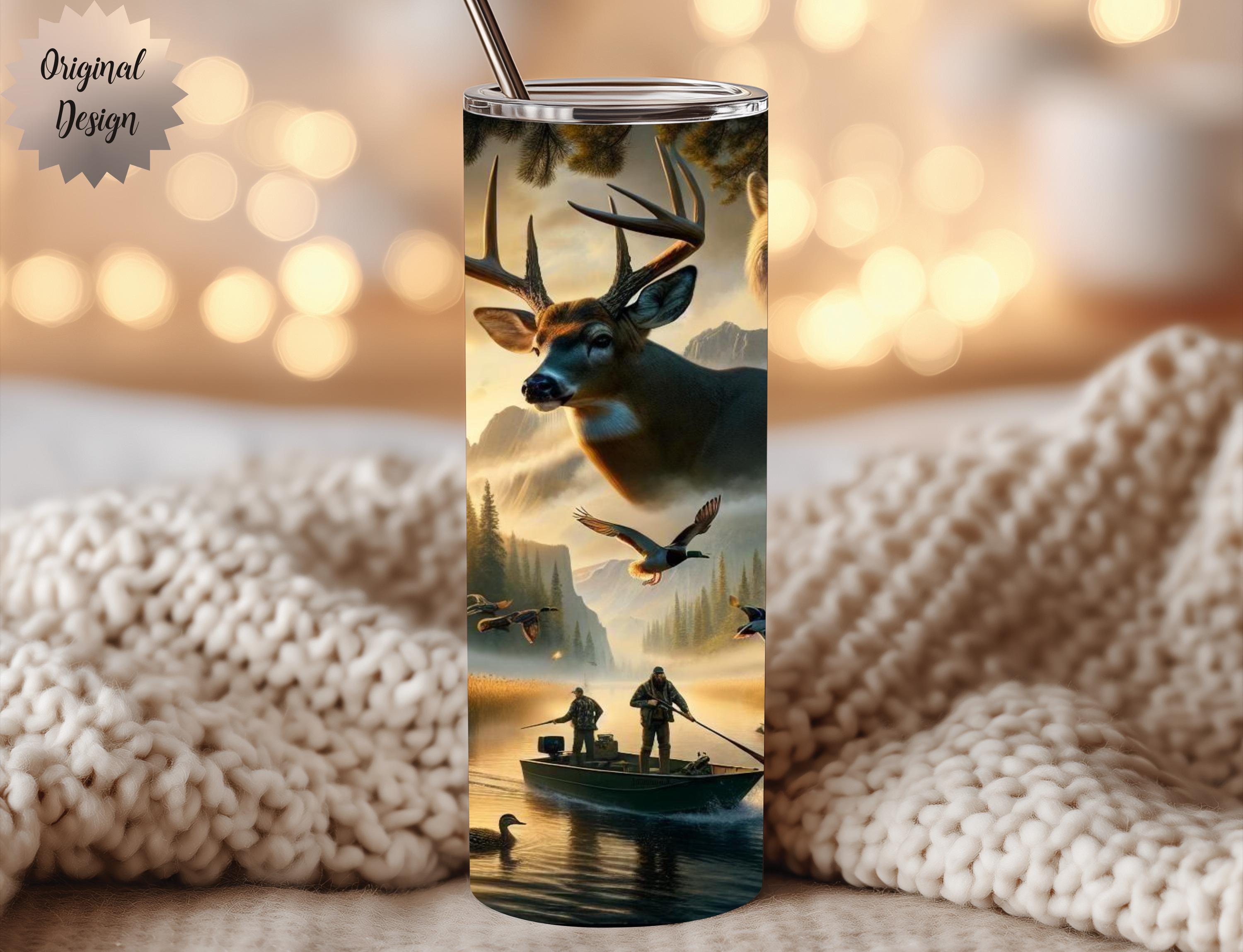 Ultimate Hunting Fishing Deer Bear Photographic Seamless Tumbler Wrap 20oz Tumbler Sublimation PNG Deer Hunting Design Digital Download - Thumbnail 2