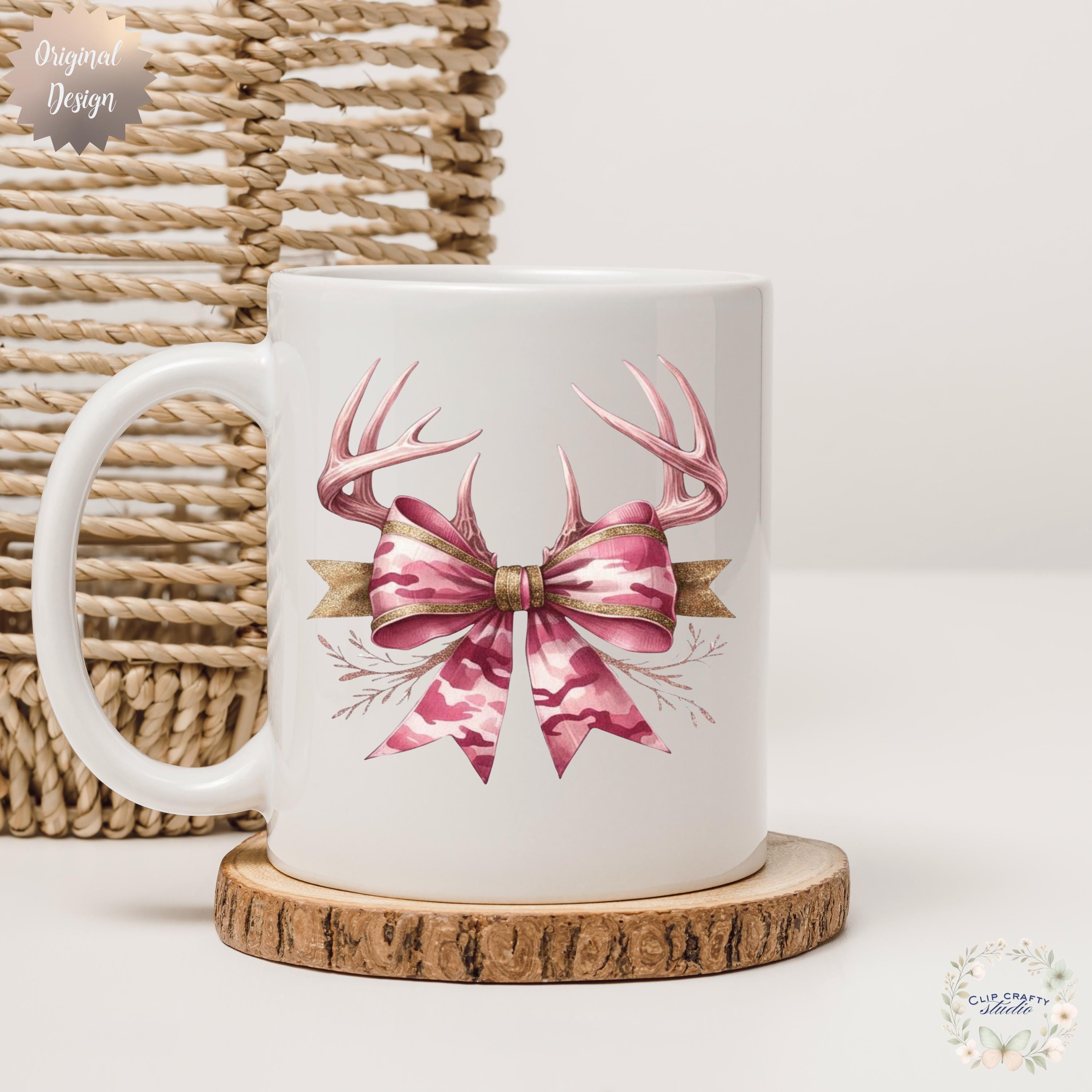 Deer Hunting Pink Camo Coquette Bow T-Shirt Sublimation PNG Hunting Wife Design Pink Camo Deer Hunting Coquette Hunting Digital Download - Thumbnail 2