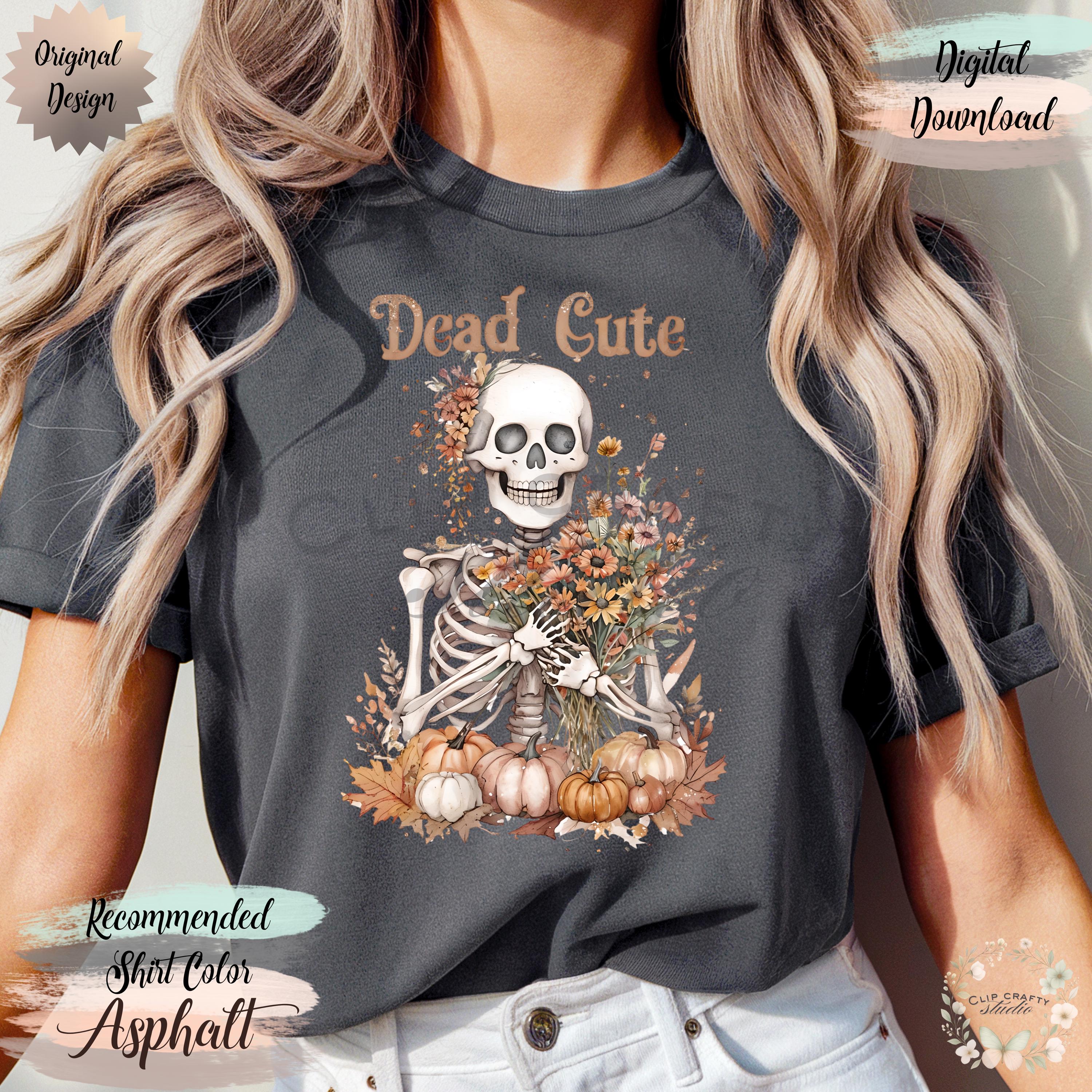 Floral Skeleton Watercolor PNG, Dead Cute Halloween Vibes, Autumn Vibes PNG - Thumbnail 6