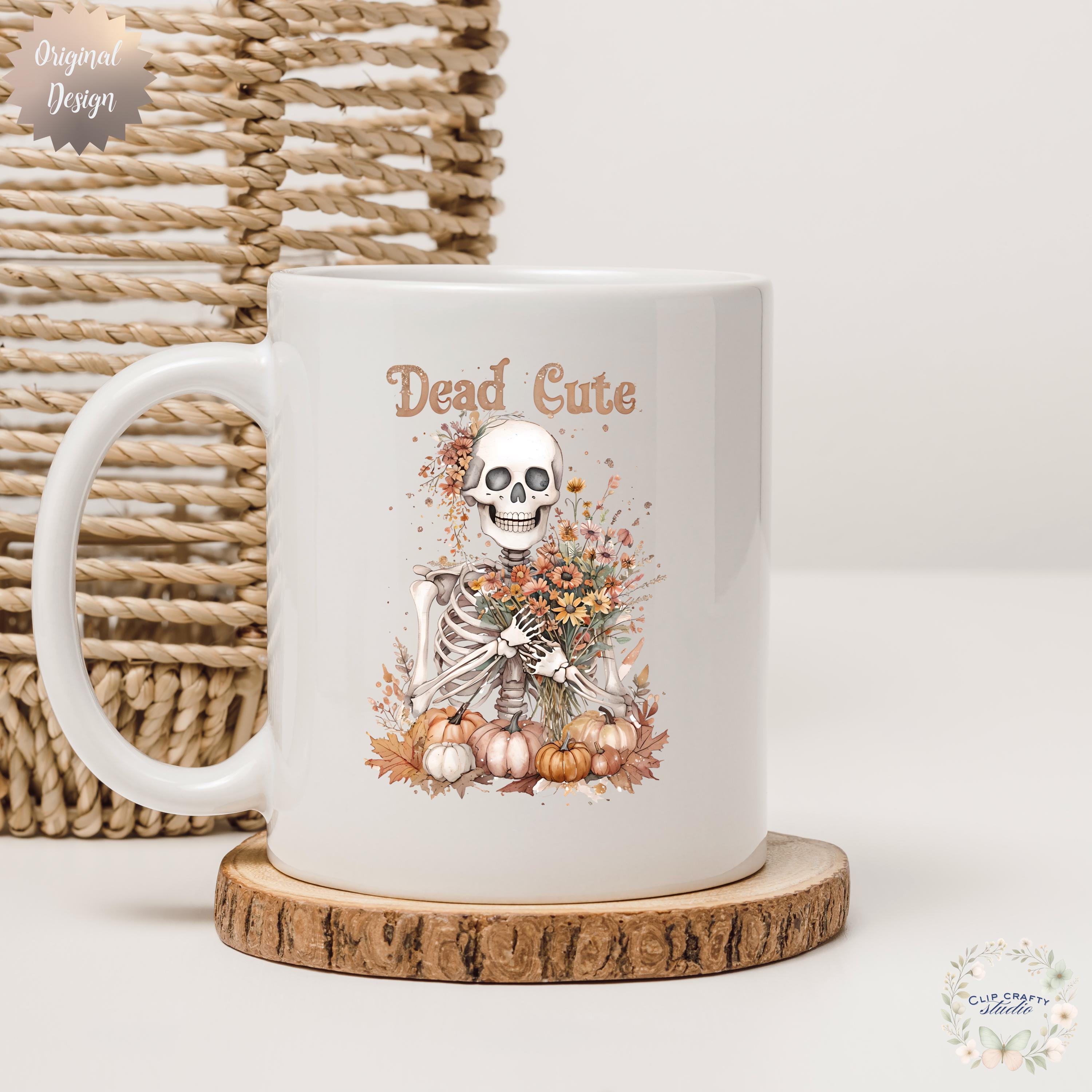 Floral Skeleton Watercolor PNG, Dead Cute Halloween Vibes, Autumn Vibes PNG - Thumbnail 4
