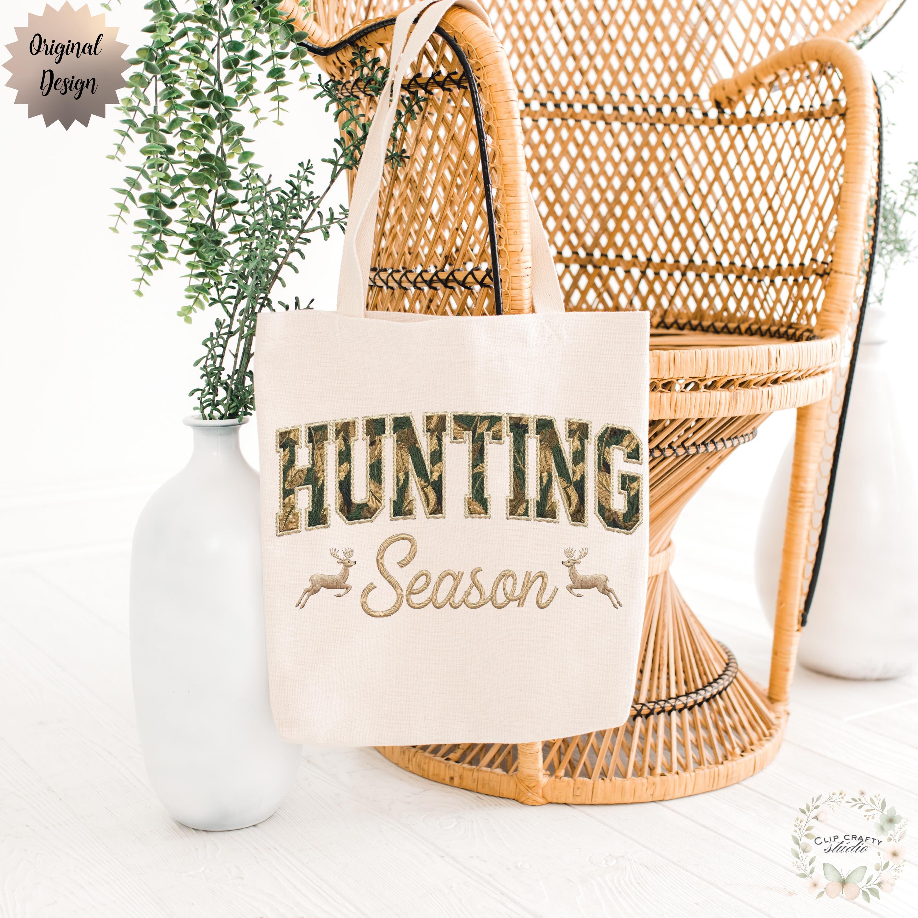 Deer Hunting Season Embroidery PNG Camo Varsity Letters with Embroidered Wild Deer Hunting T-Shirt Sublimation Deer PNG Digital Download - Thumbnail 4
