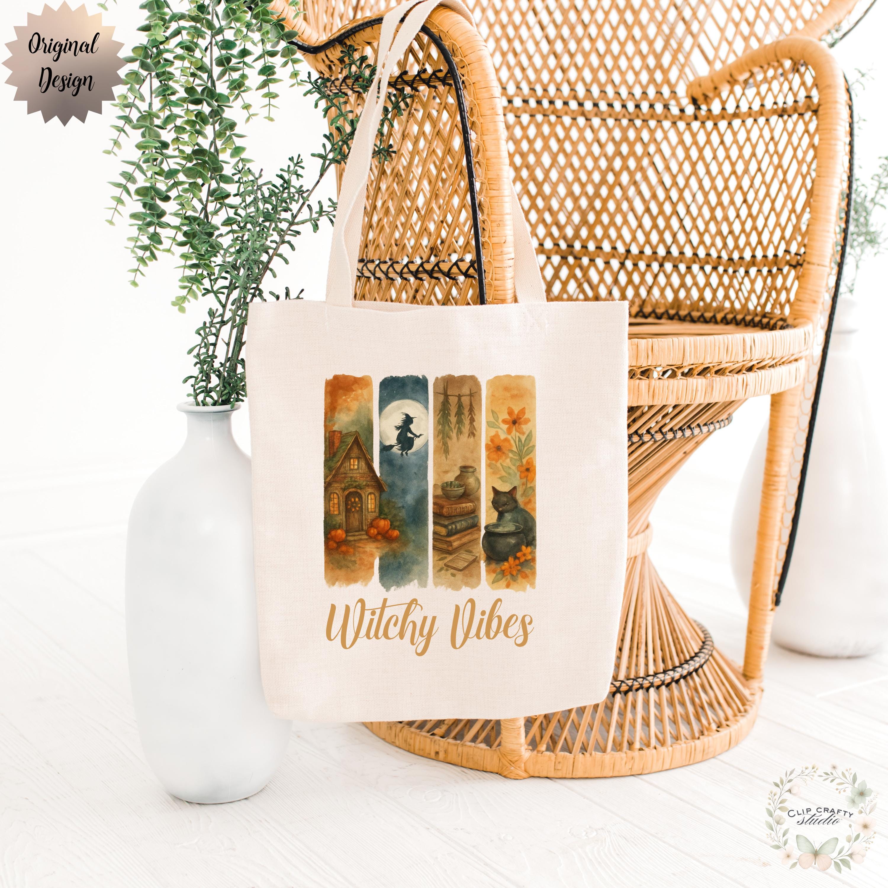 Witchy Fall Brushstroke PNG Cozy Autumn Watercolor Collage Distressed Panel - Thumbnail 5