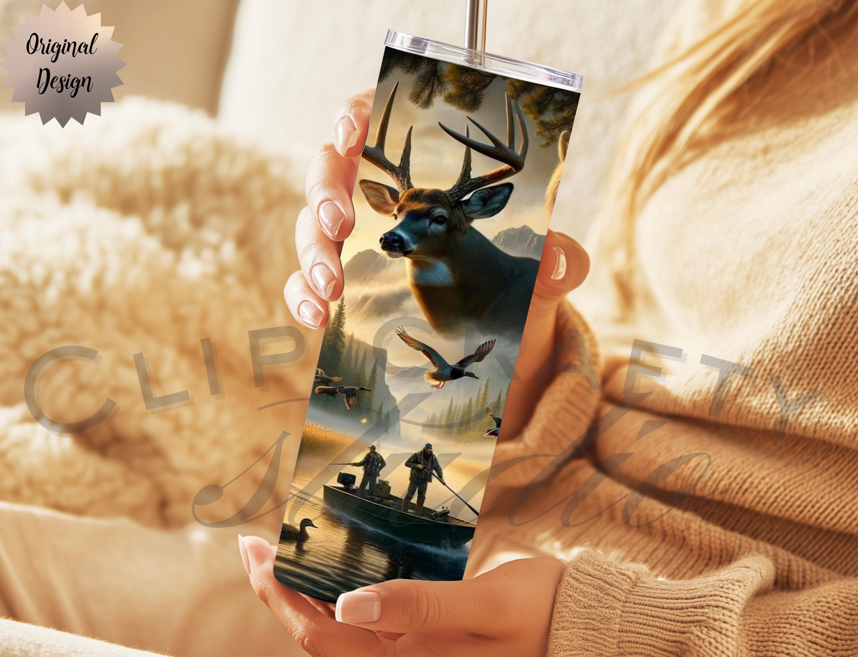 Ultimate Hunting Fishing Deer Bear Photographic Seamless Tumbler Wrap 20oz Tumbler Sublimation PNG Deer Hunting Design Digital Download - Thumbnail 5