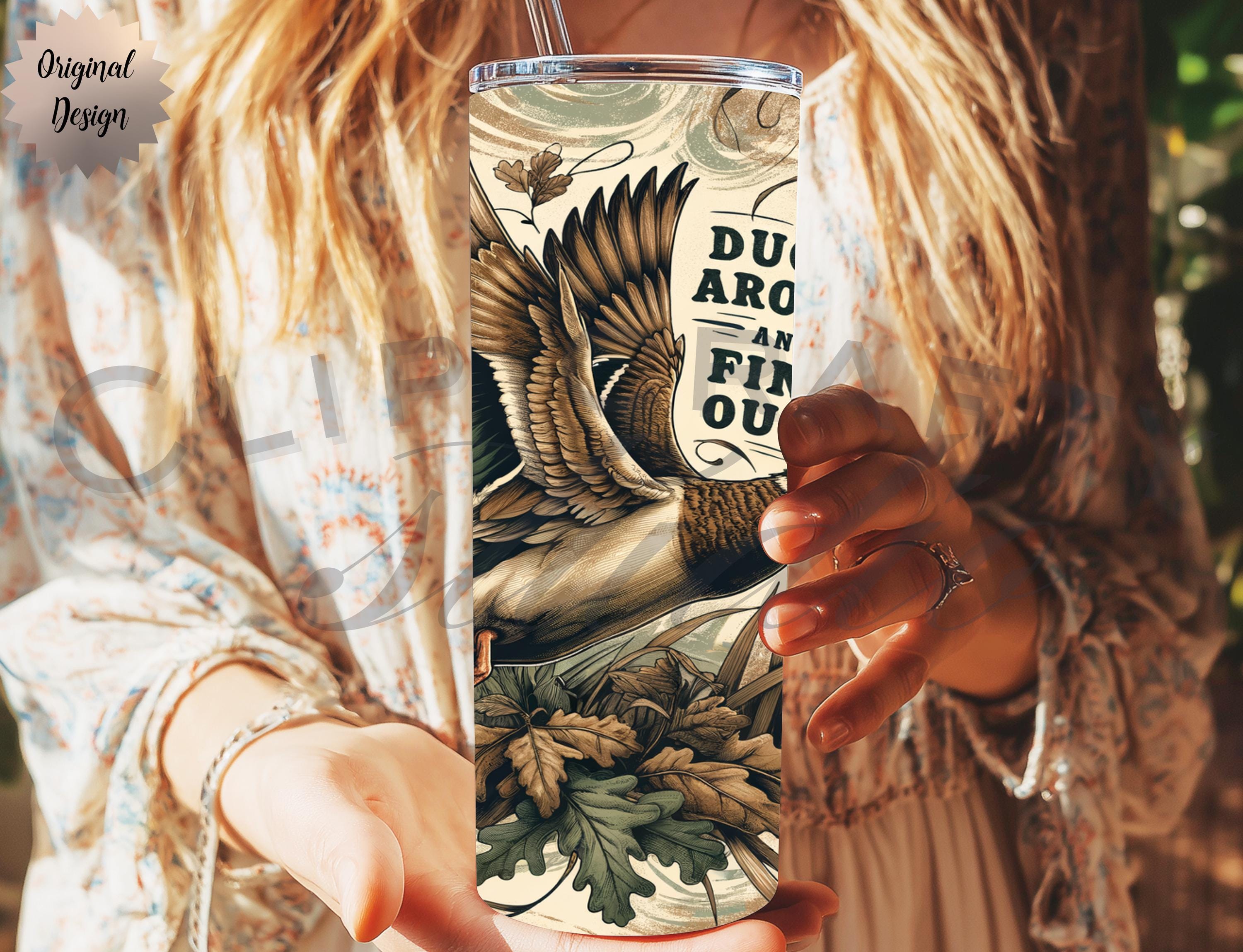 Duck Hunting Duck Around And Find Out Seamless 20oz Tumbler Wrap - Thumbnail 6