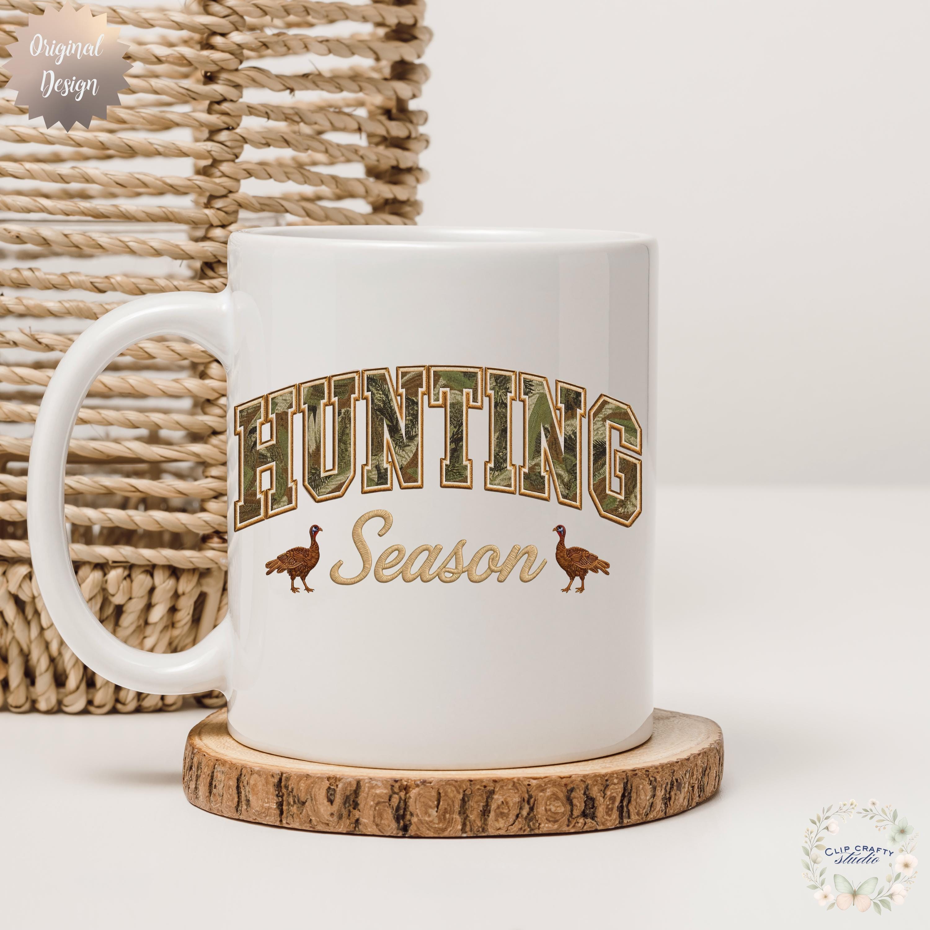 Hunting Season Wild Turkey Embroidery PNG Camo Varsity Letters with Embroidered Wild Turkey Hunting T-Shirt Sublimation PNG Digital Download - Thumbnail 3