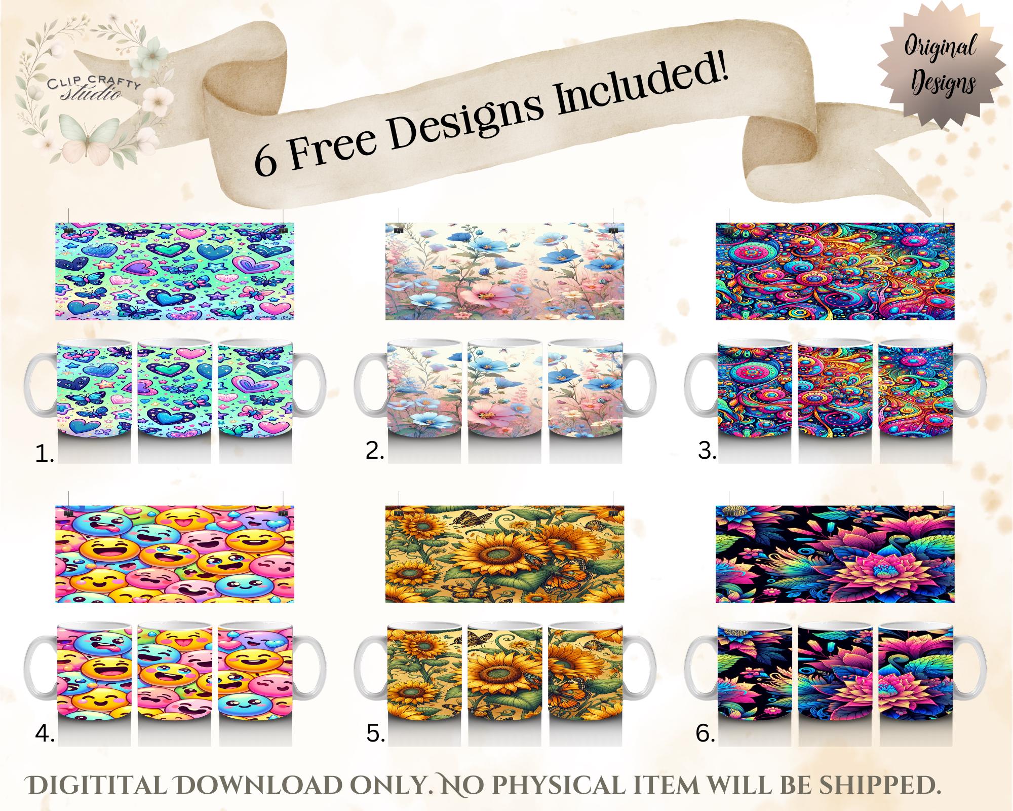 Cute Highland Cow Pink Mug Wrap PNG - Coffee Makes Me Less Sweary, 11oz 12oz 15oz 20oz Funny Floral Cow Mug Sublimation, Digital Download - Thumbnail 5