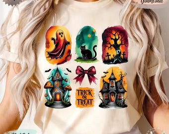 Cute Ghost, Halloween Cat Ghost Png, Girly Halloween Shirt Png, Spiced Jewel, Halloween Png, Trendy Spooky Season Png, Spooky Mama PNG