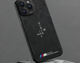 Custodia per auto in Alcantara / Custodia per telefono con logo BMW Motorsport / Custodia per telefono con cambio / Per iPhone 17/17 Pro/17 Pro Max 16 15 14 13 12 11 Pro Max X
