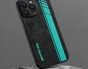 Funda para teléfono Alcantara con diseño de coche / Funda para teléfono Motorsport AMG / Funda para teléfono con logo de coche / Para iPhone 17 16 15 14 13 12 11 Pro Max X/XS Samsung Galaxy