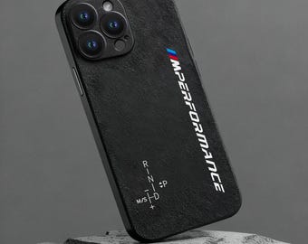 Alcantara Car Phone Case | Racing Car Logo Phone Case | BMW Gearbox Phone Case | For iPhone 17/17 Pro/17 Pro Max 16 15 14 13 12 11 Pro Max X