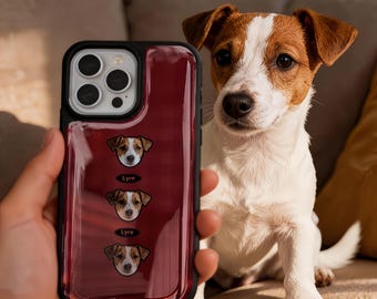 Capa de celular personalizada com foto e nome do seu pet | Capa de iPhone personalizada para cachorro | Capa de celular personalizada para gato | Para iPhone 17 16 15 14 13 12 11 Pro