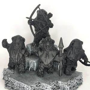 Giant Ewoks, 4 models. Star Wars inspired. 3D printed, abs like resin. Top quality. NOT official product.