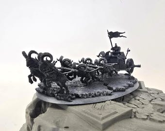 Iron Chariot of Hill Dwarves– 16K Ultra HD 3D Printed Miniature fit for MESBG(Game Scale, Fully Compatible). Proxy models.