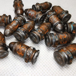 Set of 14 Hand Painted in Rust Effect Dice/bolter Rounds With Box. 3D ...