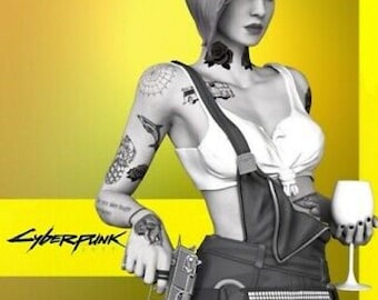 Judy Alvarez, Cyberpunk 2077 inspired. 3D printed figurine. 9cm tall feet to tip of the head. Top quality.
