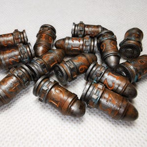 Set of 14 Hand Painted in Rust Effect Dice/bolter Rounds With Box. 3D ...