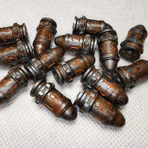 Set of 14 Hand Painted in Rust Effect Dice/bolter Rounds With Box. 3D ...