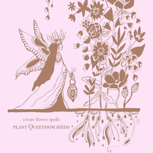 Flower spreuken fairy boho spirituele inspirerende muurkunst digitale afdrukbare print