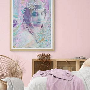 Holy Divine Spiritual Boho Digital Collage Pastel Printable Downloadable Art Print. image 2