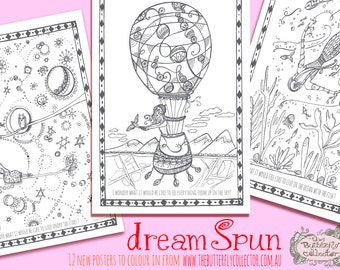 Dream Spun ...A Printable Poster Book to Colour In