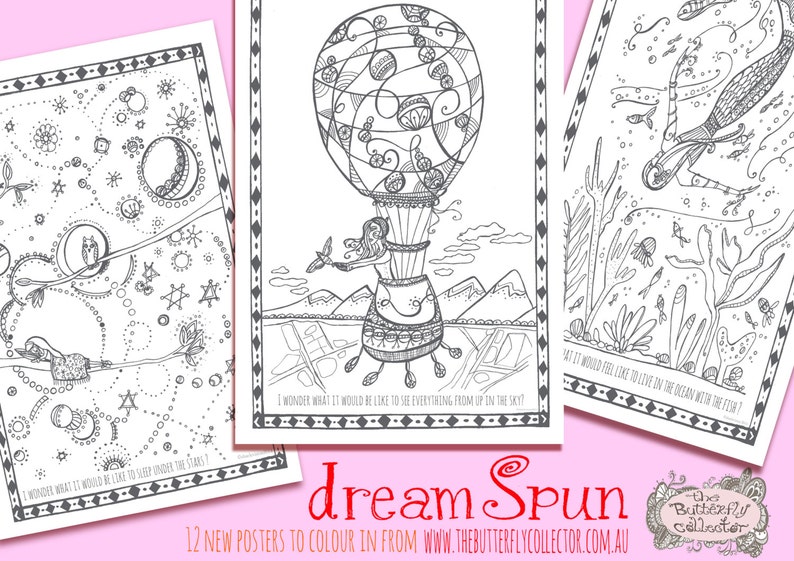 Dream Spun ...A Printable Poster Book to Colour In image 1