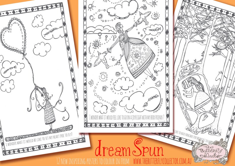 Dream Spun ...A Printable Poster Book to Colour In image 5