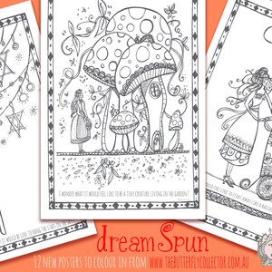 Dream Spun ...A Printable Poster Book to Colour In image 3