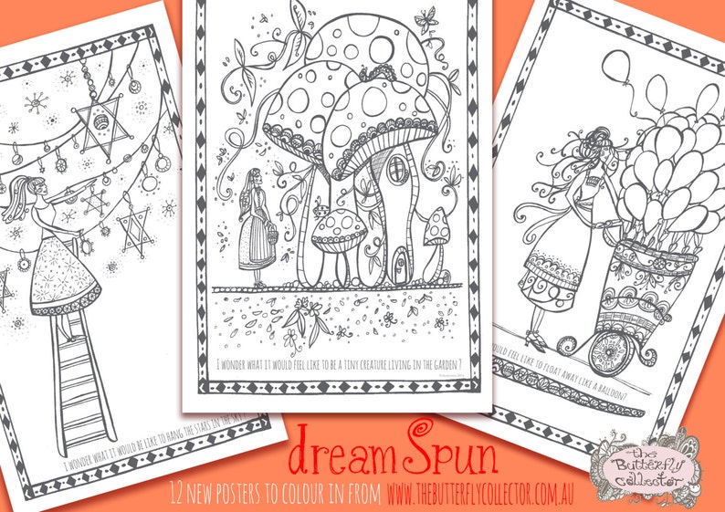 Dream Spun ...A Printable Poster Book to Colour In image 3