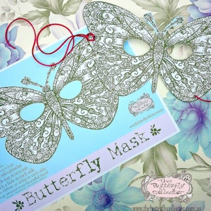 Printable Paper Butterfly Fairy Princess Party Favor Childrens Mask Spring Coloring In Craft Chidrens Party Halloween