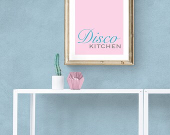 Disco Kitchen Printable Digital Downloadable Wall Decor Art Print