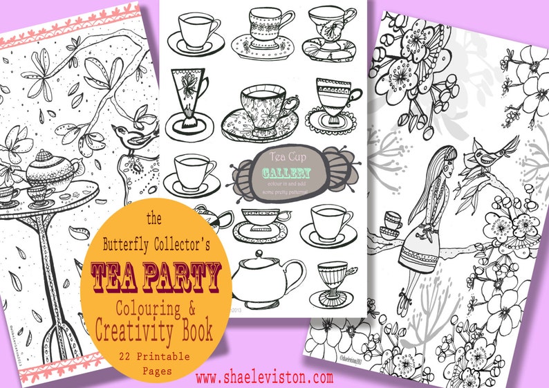 Tea Party Printable Colouring and Creativity Book image 5