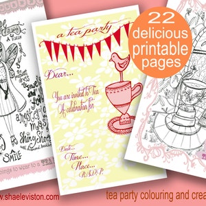 Tea Party Printable Colouring and Creativity Book image 4