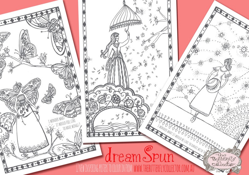 Dream Spun ...A Printable Poster Book to Colour In image 4