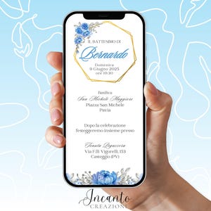 NEUE Baby-Taufeinladung, Digitale Taufeinladung, Whatsapp-Taufeinladung, Elegante Taufeinladung