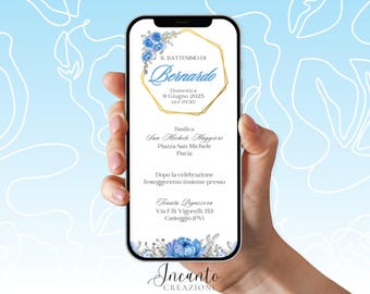 NEW Baby Baptism Invitation, Digital Baptism Invitation, Whatsapp Baptism Invitation, Elegant Baptism Invitation