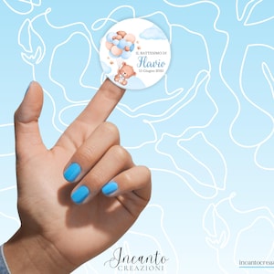 Tag Adesivo Battesimo/Nascita: Perfetti per confetti e Bomboniere - Disponibili su Carta Adesiva Lucida o Opaca o su Cartoncino 300g