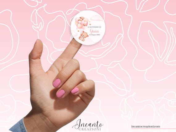 Tag Adesivo Battesimo/Nascita: Perfetti per Confetti e Bomboniere - Disponibili su Carta Adesiva Liscia o Opaca o Cartoncino 300g