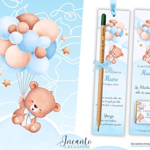 Segnalibro battesimo bambino, segnaposto personalizzabile
