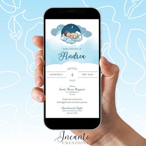 NUOVO Invito Battesimo Bambino, Invito Battesimo digitale, Invito Battesimo Whatsapp, Invito Battesimo con Bambino