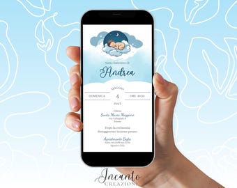 NEW Baby Baptism Invitation, Digital Baptism Invitation, Whatsapp Baptism Invitation, Baptism Invitation with Baby