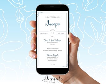 NEW Baby Baptism Invitation, Digital Baptism Invitation, Whatsapp Baptism Invitation, Elegant Baptism Invitation