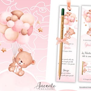Segnalibro battesimo bambina, segnaposto personalizzabile
