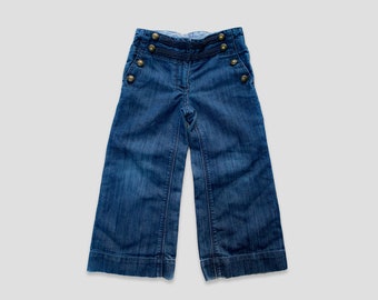 Preloved Kids 70s Style Flare Leg Jeans Dark Denim 4-5Y